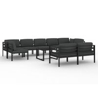 vidaXL 10-tlg. Garten-Lounge-Set mit Kissen Aluminium Anthrazit