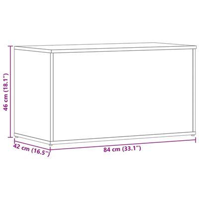 vidaXL Aufbewahrungstruhe Grau Sonoma 84x42x46 cm Holzwerkstoff