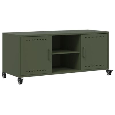 vidaXL TV-Schrank Olivgrün 100,5x39x43,5 cm Stahl