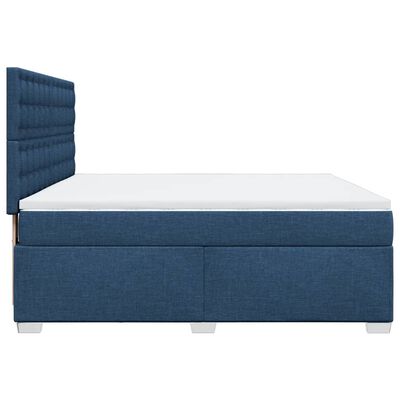 vidaXL Boxspringbett mit Matratze Blau 180x200 cm Stoff