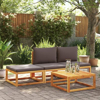 vidaXL Gartenhocker mit Kissen 65x65x29 cm Massivholz Akazie