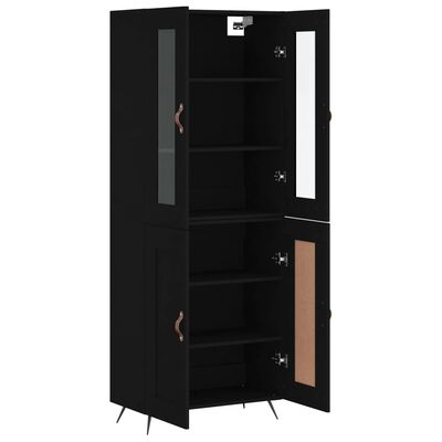 vidaXL Highboard Schwarz 69,5x34x180 cm Holzwerkstoff