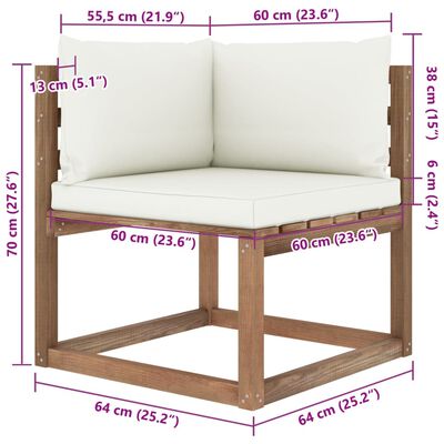 vidaXL Garten-Palettensofa 4-Sitzer mit Kissen Kiefernholz