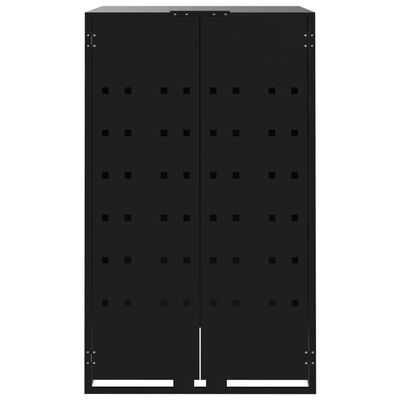 vidaXL Mülltonnenbox für 2 Tonnen Schwarz 138x79x117 cm Stahl