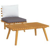 vidaXL 2-tlg. Garten-Lounge-Set mit Kissen Massivholz Akazie