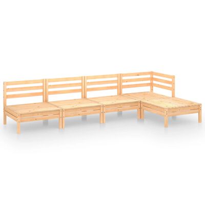 vidaXL 5-tlg. Garten-Lounge-Set Massivholz Kiefer