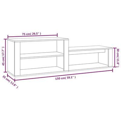 vidaXL Schuhschrank Betongrau 150x35x45 cm Holzwerkstoff