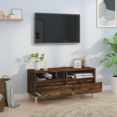 vidaXL TV-Schrank Räuchereiche 100x34,5x44,5 cm Holzwerkstoff