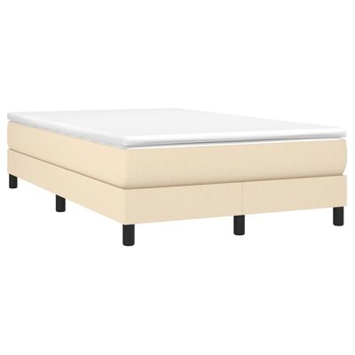 vidaXL Boxspringbett mit Matratze Creme 120x190 cm Stoff