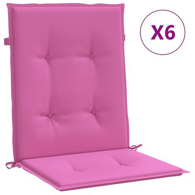 vidaXL Niedriglehner-Auflagen 6 Stk. Rosa Stoff