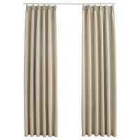 vidaXL Verdunkelungsvorhänge mit Haken 2 Stk. Beige 140x175cm