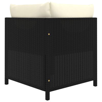 vidaXL 8-tlg. Garten-Lounge-Set mit Kissen Poly Rattan Schwarz