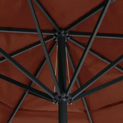 vidaXL Sonnenschirm Aluminium-Mast 600 cm Terrakotta-Rot