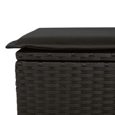 vidaXL 11-tlg. Garten-Sofagarnitur mit Kissen Schwarz Poly Rattan