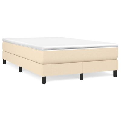 vidaXL Boxspringbett mit Matratze Creme 120x190 cm Stoff