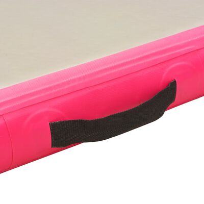 vidaXL Aufblasbare Gymnastikmatte mit Pumpe 800×100×10 cm PVC Rosa