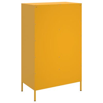 vidaXL Highboard Senfgelb 68x39x113 cm Stahl