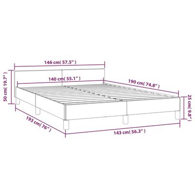 vidaXL Bettgestell ohne Matratze Dunkelblau 140x190 cm Samt