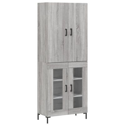 vidaXL Highboard Grau Sonoma 69,5x34x180 cm Holzwerkstoff