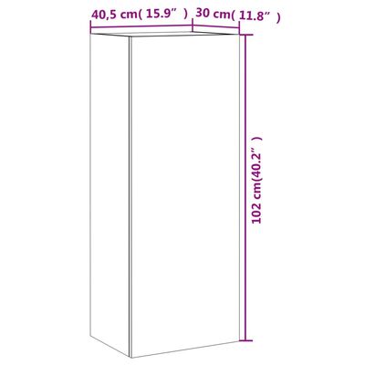 vidaXL TV-Wandschrank Grau Sonoma 40,5x30x102 cm Holzwerkstoff