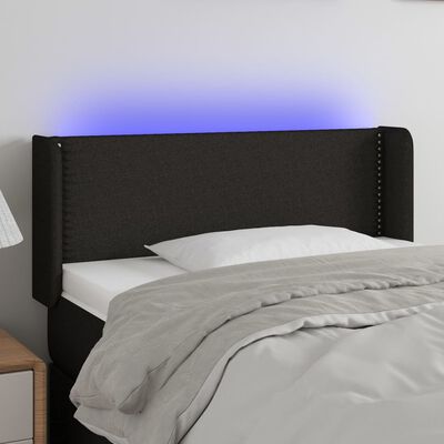 vidaXL LED Kopfteil Schwarz 83x16x78/88 cm Stoff