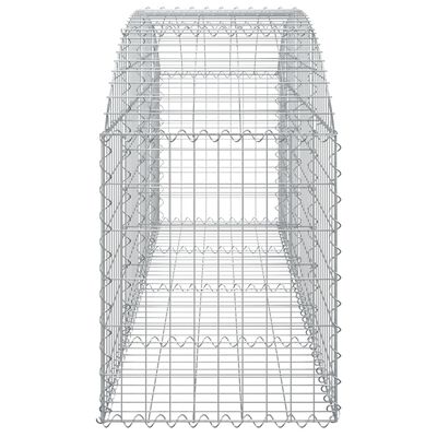 vidaXL Gabione mit Hochbogen 200x50x60/80 cm Verzinktes Eisen