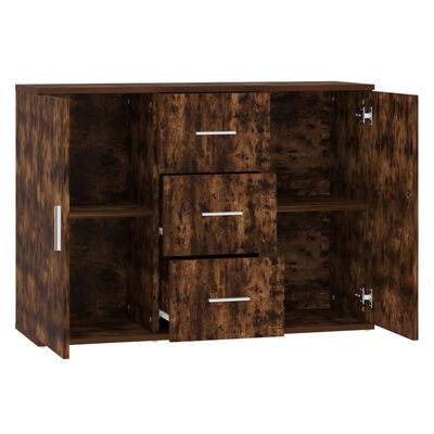 vidaXL Sideboard Räuchereiche 91x29,5x65 cm Holzwerkstoff