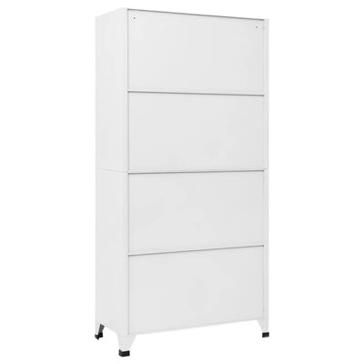 vidaXL Schließfachschrank Weiß 90x45x180 cm Stahl