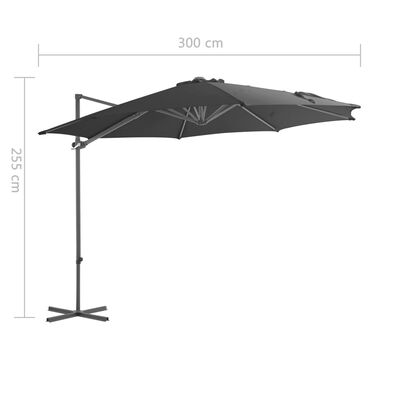 vidaXL Ampelschirm mit Stahl-Mast 300 cm Anthrazit