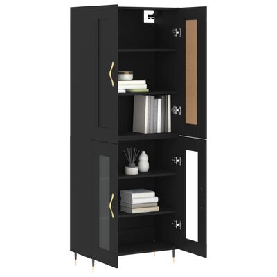 vidaXL Highboard Schwarz 69,5x34x180 cm Holzwerkstoff