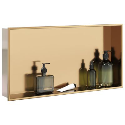 vidaXL Duschnische Golden Gebürstet 62x32x9 cm Edelstahl