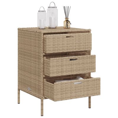 vidaXL Gartenschrank Beige 55x59x80 cm Poly Rattan