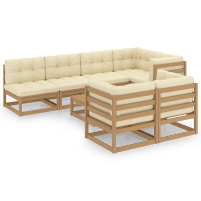 vidaXL 8-tlg. Garten-Lounge-Set mit Kissen Massivholz Kiefer