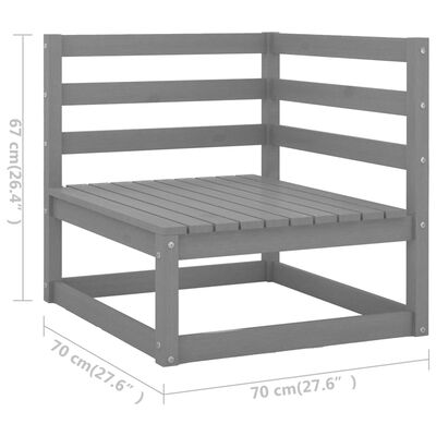 vidaXL 7-tlg. Garten-Lounge-Set mit Kissen Massivholz Kiefer