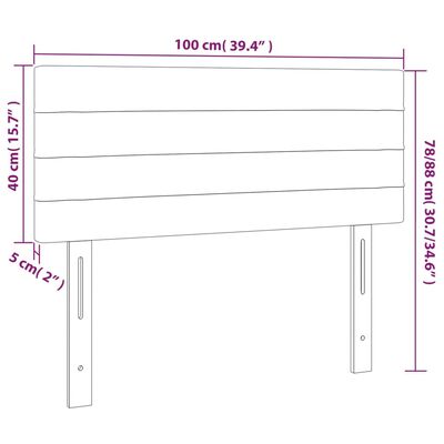 vidaXL Kopfteil Hellgrau 100x5x78/88 cm Stoff