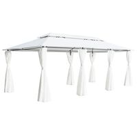 vidaXL Pavillon mit Vorhängen 600x298x270 cm Weiß 180g/m²