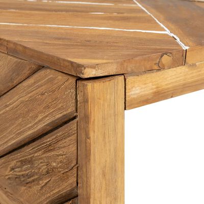 vidaXL Couchtisch Erosion Teak Massivholz 110x35x38 cm