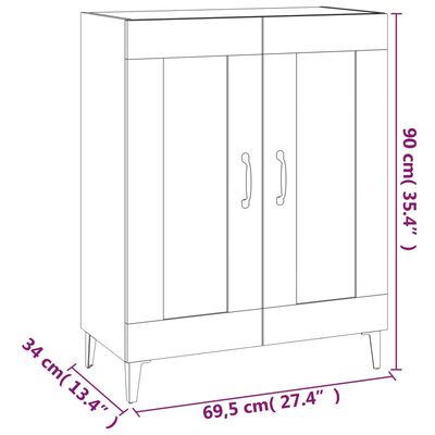 vidaXL Sideboard Sonoma-Eiche 69,5x34x90 cm Holzwerkstoff