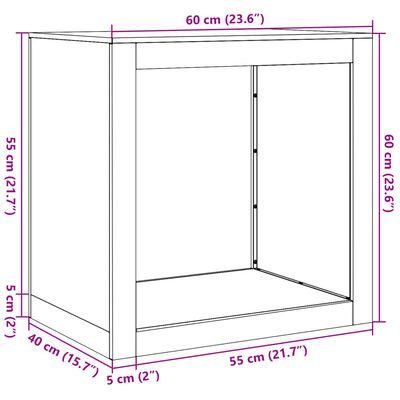 vidaXL Brennholzregal 60x40x60 cm Cortenstahl