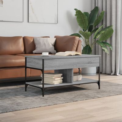 vidaXL Couchtisch Grau Sonoma 100x50x50 cm Holzwerkstoff und Metall