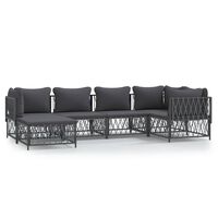 vidaXL 6-tlg. Garten-Lounge-Set mit Kissen Anthrazit Stahl