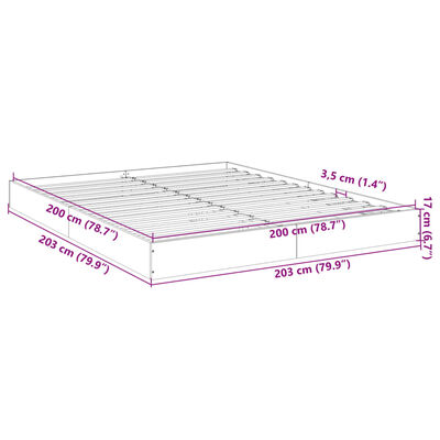 vidaXL Bettgestell Sonoma-Eiche 200x200 cm Holzwerkstoff