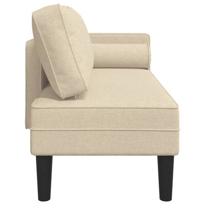 vidaXL Chaiselongue mit Kissen Creme Stoff