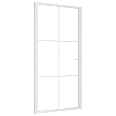 vidaXL Innentür 102,5x201,5 cm Weiß ESG-Glas und Aluminium