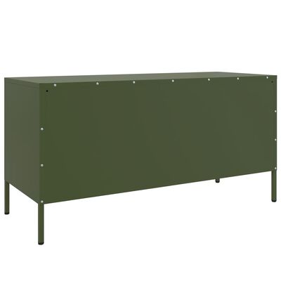 vidaXL TV-Schrank Olivgrün 100,5x39x50,5 cm Stahl