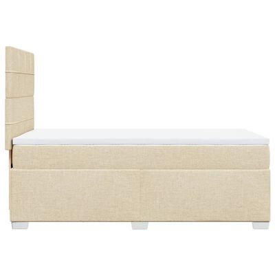 vidaXL Boxspringbett mit Matratze Creme 90x200 cm Stoff