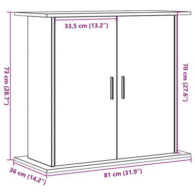 vidaXL Aquariumständer Artisan-Eiche 81x36x73 cm Holzwerkstoff