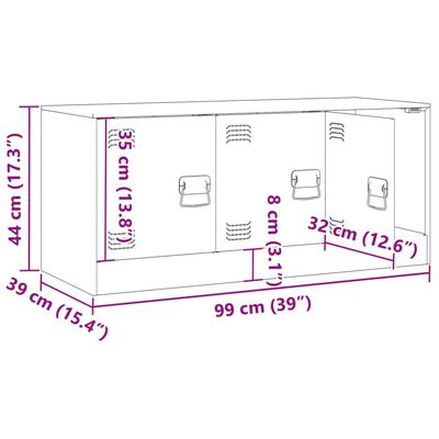 vidaXL TV-Schrank Weiß 99x39x44 cm Stahl