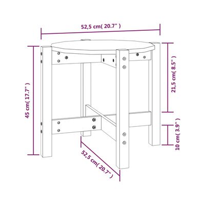 vidaXL Couchtisch Weiß Ø 52,5x45 cm Massivholz Kiefer