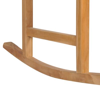 vidaXL Schaukelstuhl mit Beige Kissen Massivholz Teak